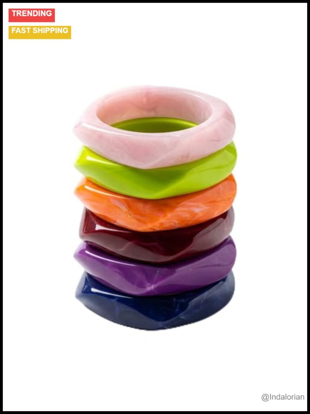 Chunky Acrylic Resin Bangle Bracelets Set for Women Stackable